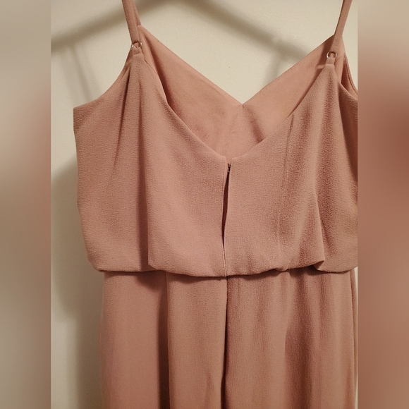 Dress The Population Gracelyn Blouson Jersey maxi dress.High split. Pink. Size L - Picture 5 of 16